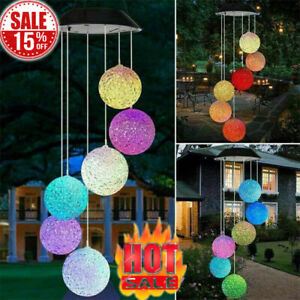 Hanging Colour Changing Solar Powered LED Ball Lights Garden Outdoor Wind Chime