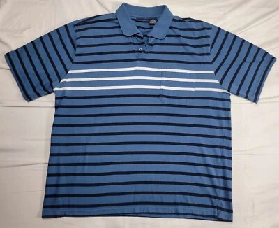 Пуританская мужская рубашка-поло в полоску 2XL синий короткий рукав - Изображение 1 из 4