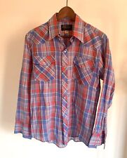 Vintage Bar-M Rancher Western Cotton Button Snap Shirt S/M Checked Long Sleeve