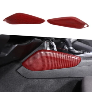 Gear Shift Box Side Panel Trim Cover For Chevrolet Camaro 2016+ Red Carbon Fiber - Picture 1 of 12