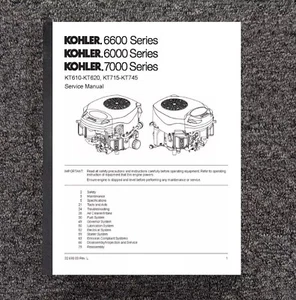 KT Engine Workshop Manual Fits Kohler KT610 KT620 KT715 KT725 KT735 KT745 - Picture 1 of 18