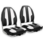 NORTHCAPTAIN Q1 Deluxe White/Black High Back Folding Boat Seat, 2 Seats