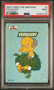 2002 TOPPS THE SIMPSONS STICKERS MR. BURNS EXCELLENT #2 CARD | PSA 9 MINT POP 2 - Picture 1 of 4