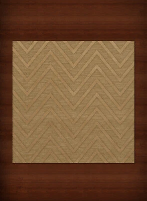 Yellow Transitional Hand Hooked Stripes Chevrons Zig Zags Area Rug Striped DV4 - Image 1 of 2