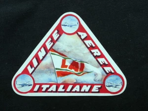 ETIQUETA DE EQUIPAJE Vintage Italia LAI Linee Aeree Italiane Airlines - Imagen 1 de 2