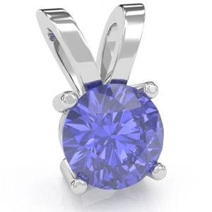 Tansanit Solitär Anhänger in 14k massiv Gold - Bild 1 von 20