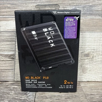 WD_BLACK 2TB P10 Game Drive Portable External Hard Drive HDD-WDBA2W0020BBK-WES1 - Image 1 of 4