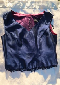 Corpetto donna marca 'Crimson' taglia 10 in acetato top orlo con perline stile corsetto - Foto 1 di 3