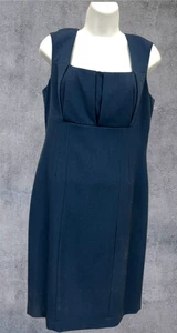 Calvin Klein Jumper Dress Womens Size 12 Square Neck Navy Blue - Picture 1 of 4