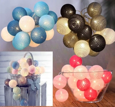 Fairy Lights LED String Lights Plug in Indoor - 3.8M 20 Pcs Cotton Ball...