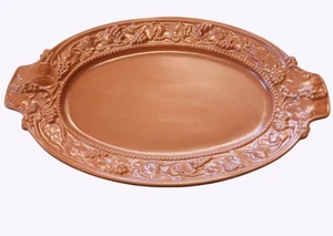 Vintage Avon Gift Collection Terra Cotta Platter Weiss Brazil 14.75X9 Inches Wit - Picture 1 of 4
