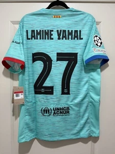 Lamine Yamal #27 Mens LARGE Nike FC Barcelona Third Stadium Champions Jersey - Picture 1 of 15