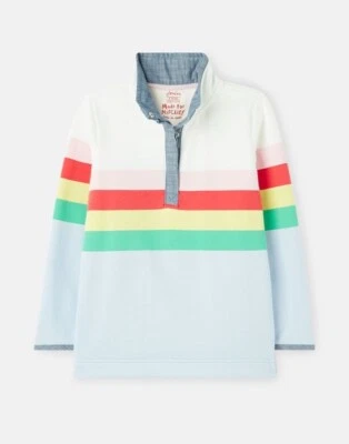 JOULES бледно-синий с полосками L/S Джерси вязаный толстовка с Ярлыками девочек 11Y - Изображение 1 из 2