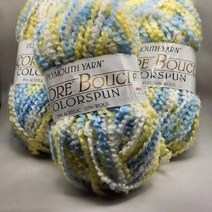 Encore Bouncle Colorspun Yarn Discontinued. 3 Bulky Skeins. Matching Eyelash  - Picture 1 of 6