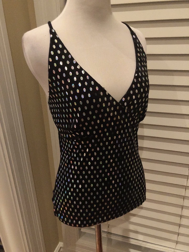 Blusa feminina sexy bola discoteca veludo preto tamanho M *RARA!! - Imagem 1 de 1