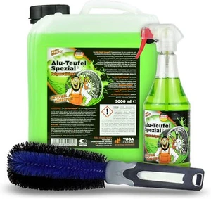 TUGA Alluminio Diavolo Speciale Pulitore Cerchi Set 5L + 500ml + Spazzola Cerchi | 3 Pezzi - Foto 1 di 6