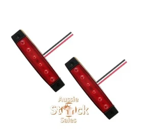 Set 2 x LED Side Clearance Indicator Light RED Truck Trailer Lamp 6 LED Enclosed - Picture 1 of 10