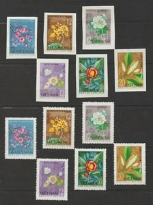 1964 North Vietnam Stamps Flowers Sc # 294 - 299 Imperf. + Perforated MNH    - Picture 1 of 1