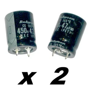 47 µf 450 V 105 °c ( x 5 pieces ) RUBYCON Snap-In Capacitors Condensateurs - Imagen 1 de 1