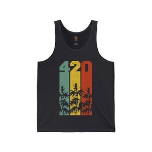 Camiseta sin mangas retro divertida cannabis 420 fumador punk hipster amante de la hierba regalo - Imagen 1 de 17