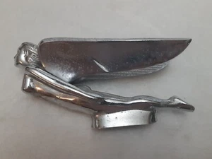** ( 1 ) Vintage Flying Nude Goddess Chrome Hood Ornament - Foto 1 di 6