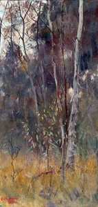 At the Falling of the Year by Frederick McCubbin A1 High Quality Canvas Print - Bild 1 von 1