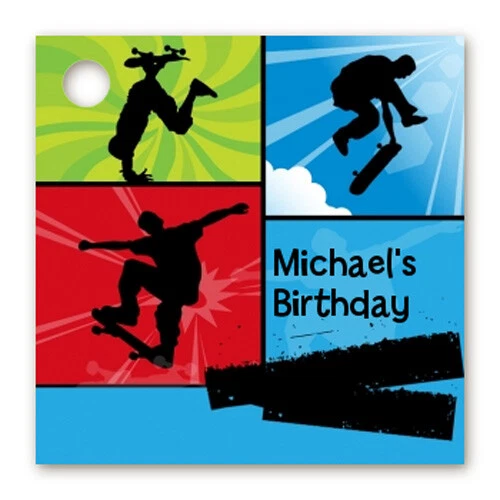 Skateboard - Personalized Birthday Party Card Stock Favor Tags - Set of 20 - Изображение 1 из 1