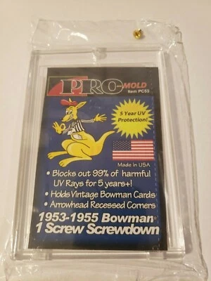 Pro-Mold 1953-1955 Bowman 1-Screw Screw Down Card Holder w/ UV For Vintage Cards - Image 1 of 2