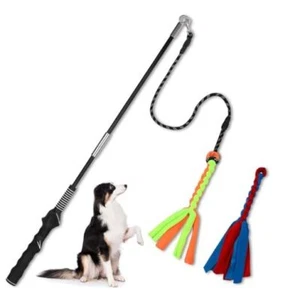 Flirt Pole for Dogs, Interactive Dog Toys Teaser Wand Play Pole with Fleece - Picture 1 of 6