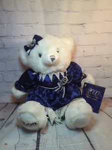 Oso de vacaciones Lee Capozzi vintage azul blanco 2000 16 pulgadas animal de peluche con etiquetas S1 - Imagen 1 de 6