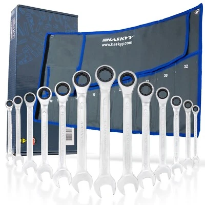 Ratschenschlüssel Satz SW 8-32mm Maul Ring Ratsche Schlüssel 13 tlg. Set - Bild 1 von 4