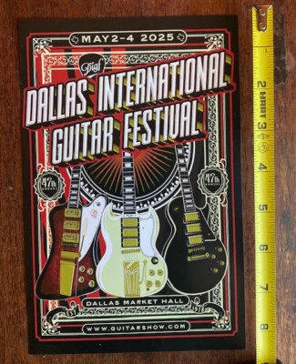Dallas International Guitar Festival Small Poster - Acoustic Electric Vintage - Image 1 of 3