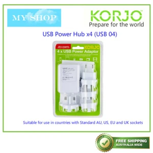 Korjo 4 USB World Travel Power Adaptor Charger Plug AU NZ UK EU US JAPAN - Picture 1 of 1