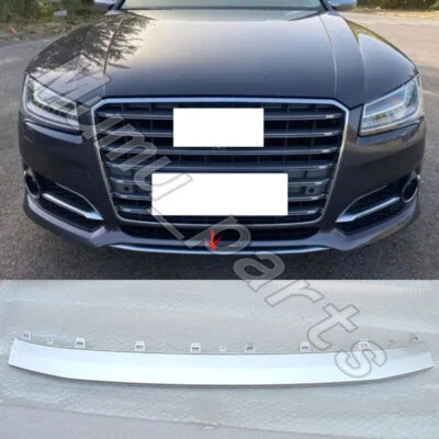 1x Cubierta de reemplazo de labios de parachoques delantero ABS plateada para Audi S8 A8 S-Line D5 2015-2018 Foto 1 de 4