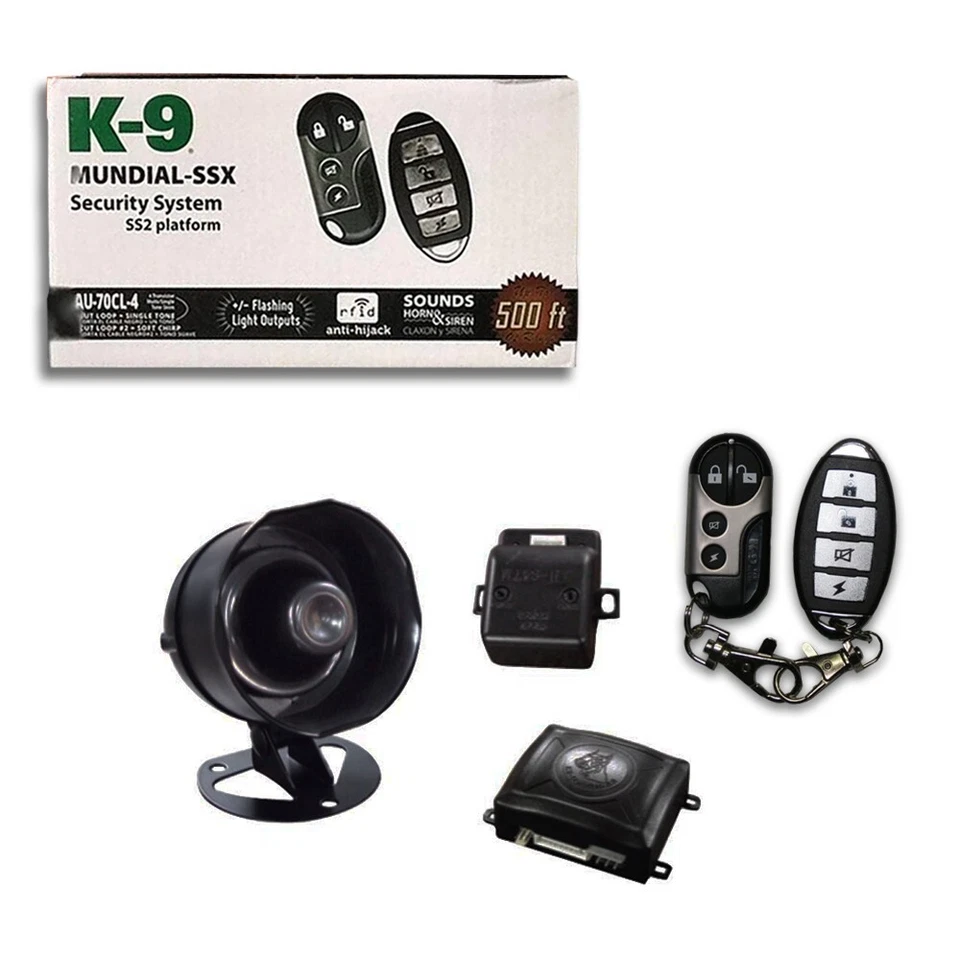 OMEGA K-9 MUNDIAL-SSX STANDARD 1-WAY KEYLESS ENTRY CAR ALARMS SECURITY SYSTEM - Image 1 of 3