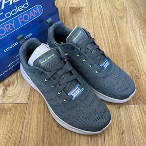 Skechers Bounder Frazin Memory Foam Trainers Slate Grey UK7 - Picture 1 of 7