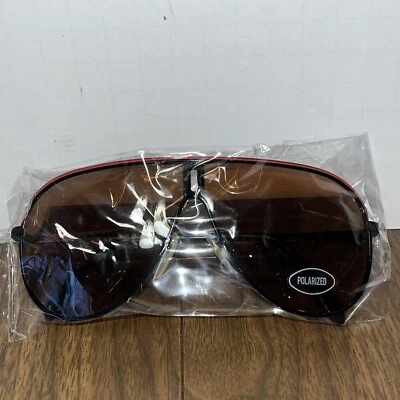 Nuevas gafas de sol vintage de los 80 ROC Taiwán polarizadas aviador marco negro rayas rojas Foto 1 de 4