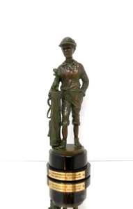 12" Caddy GOLF TROPHY Ron Dewey (Cleveland, Ohio) Canterbury Country Club BRONZE - Picture 1 of 8