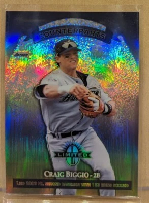 1997 Donruss LIMITED EXPOSURE #48 Craig Biggio HOF RARE DUAL SIDED REFRACTOR - Image 1 of 2