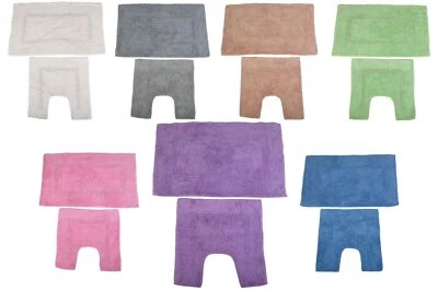 2tlg.Badgarnitur Badematte Badläufer Läufer Vorleger WC-Garnitur Badteppich - Bild 1 von 2