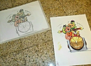 2 STÜCK LOT ORIGINAL TRACE ART & COLOR PROOF STONAGE ROCKER SPIELZEUG FEUERSTEIN NASCAR - Bild 1 von 4