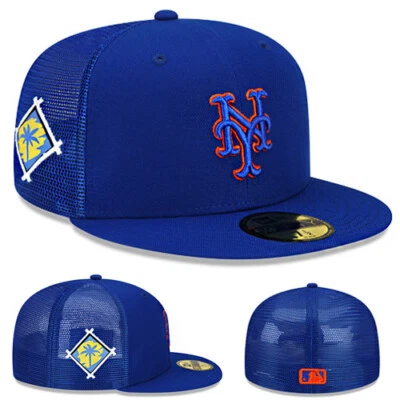 New Era New York Mets Blue Fitted Hat MLB22 ST Authentic On-Field Meshback Cap - Image 1 of 4