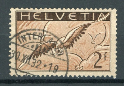Suiza Scott# C15 1930 2f Carta de transporte de aves Bonita cancelación #9533 Foto 1 de 2