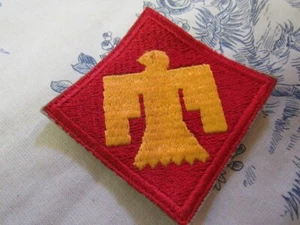 Vtg. WWII US Army 45th Infantry Division Ribbed Weave, Snowy Bck Variation Patch - Picture 1 of 4
