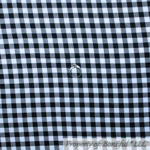 BonEful Fabric FQ Cotton Quilt Flannel Black White B&W Check Gingham Stripe Boy - Picture 1 of 12