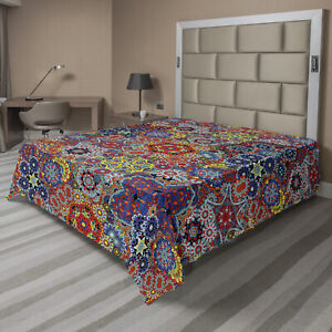 Ambesonne Paisley Pattern Flat Sheet Top Sheet Decorative Bedding 6 Sizes