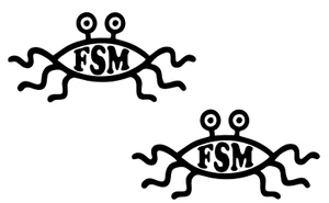 Flying Spaghetti Monster - 5" Vinyl Decal - Pastafarianism - 2 Black Vinyl Decal - Picture 1 of 3