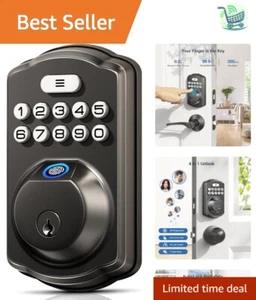 Biometric Smart Lock with Keypad & 20 User Codes - Safe & Stylish Entry Solution - Picture 1 of 8