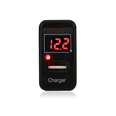 2 In 1 Voltmeter Car USB Port 5V 2.1A Red Blue LED Voltage Meter Car Charger - Image 1 of 4