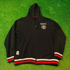 Manchester United Hoodie Herren Medium Full Zip schwarz bestickt Fußball Outdoor - Bild 1 von 12
